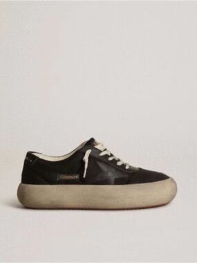 Golden Goose Space-Star Low-Top Sneakers in Black and Cream